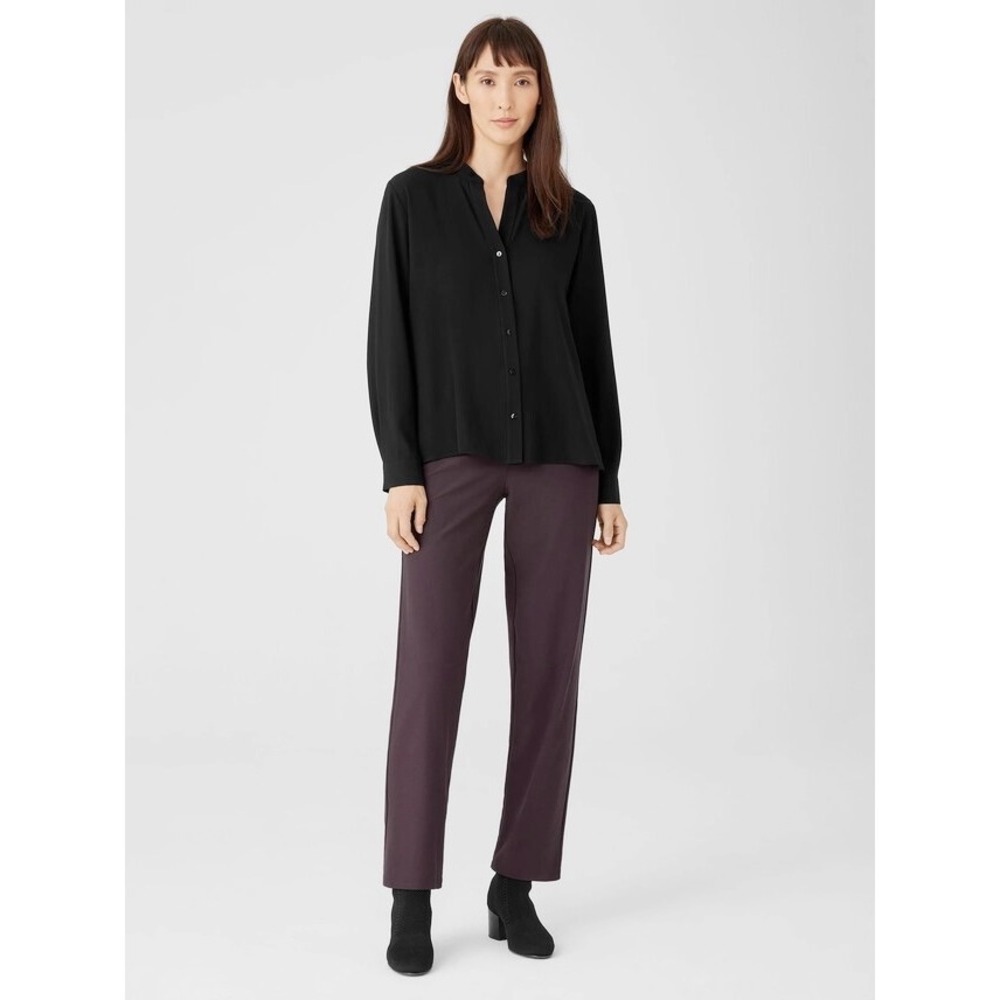 Eileen Fisher Washable Stretch Crepe Straight Pant in Cassis Size XS